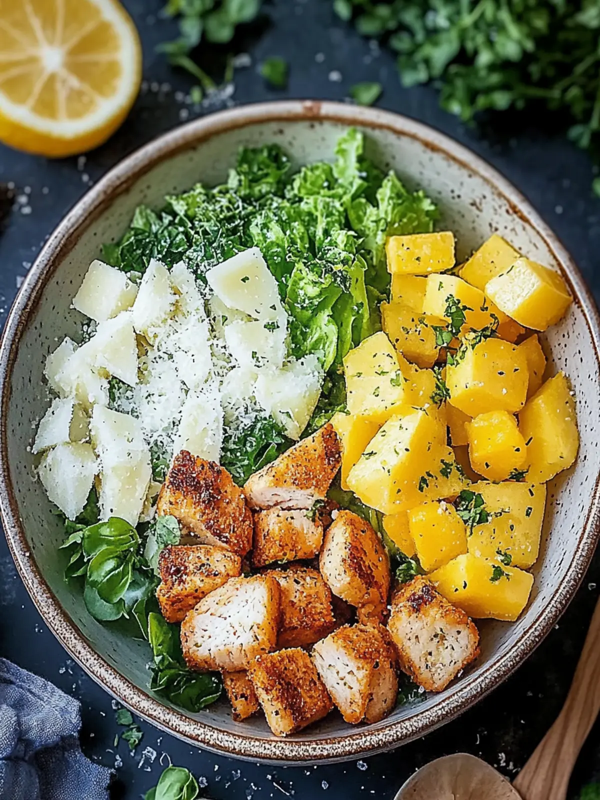 Caesar Hähnchen Bowl: Der Alltagsgenuss für Jeden 3 Caesar Hähnchen Bowl: A treat for every day