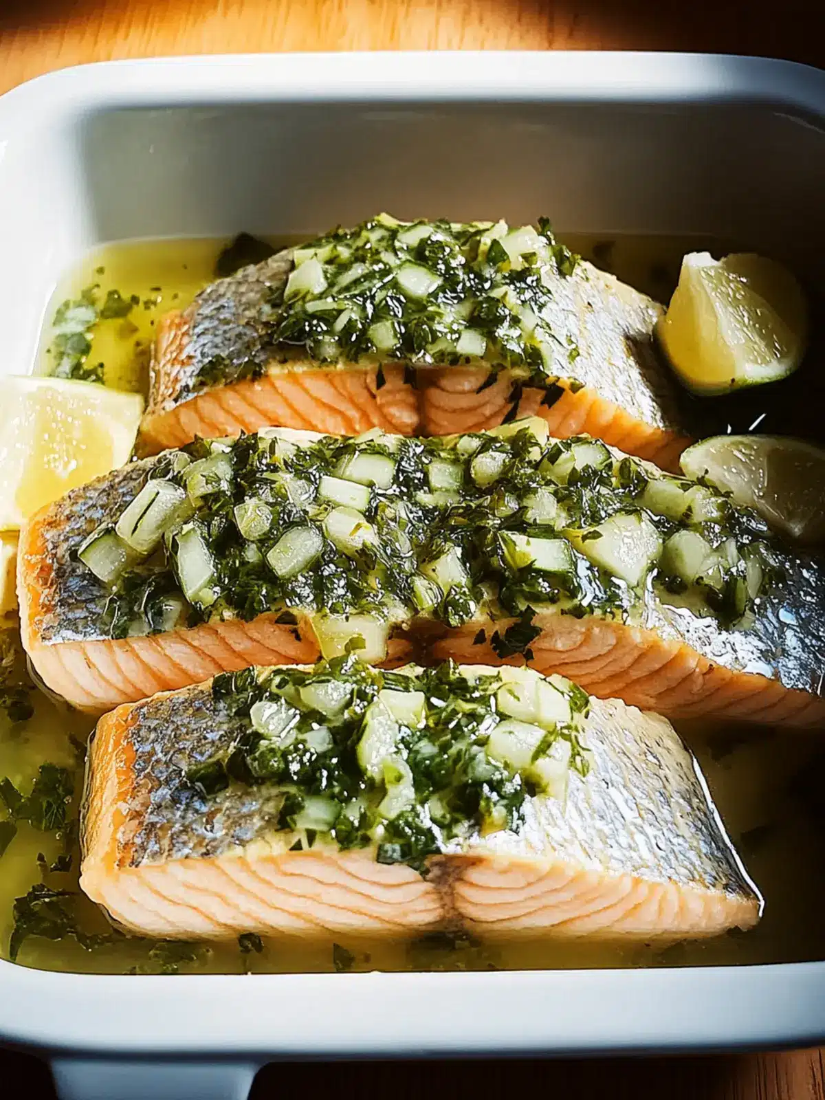 Langsam gerösteter Lachs mit Salsa Verde genießen 2 Langsam gerösteter Lachs mit Salsa Verde