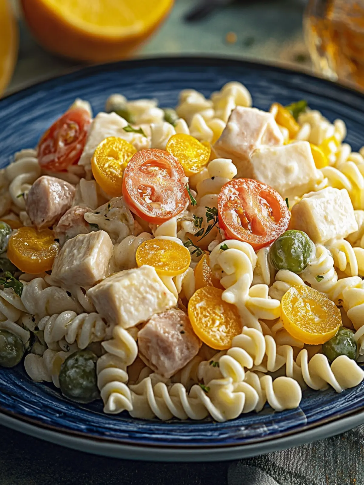 Klassischer Nudelsalat mit Fleischwurst und Ei 4 Classical pasta salad with meat sausage and egg