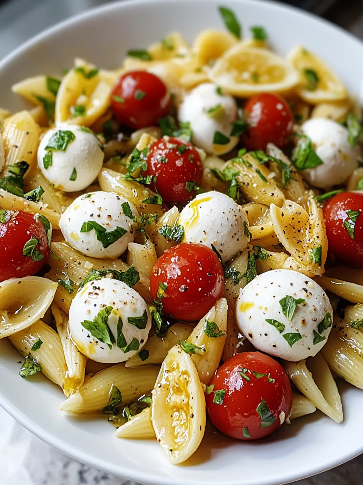 Italienischer Nudelsalat mit Mozzarella & Tomaten lecker 4 Italienischer Nudelsalat mit Mozzarella & Tomaten lecker
