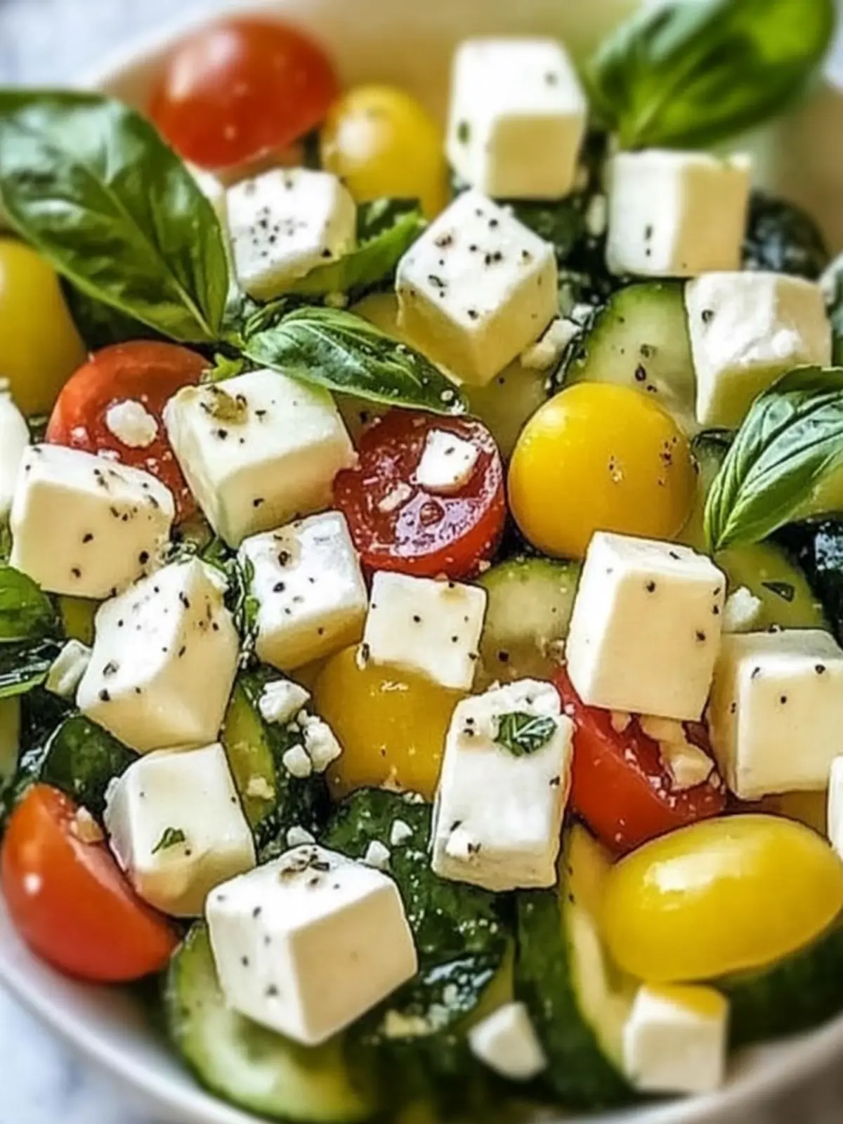 Gurkensalat mit Feta und Kichererbsen für jeden Tag 5 Gurkensalat mit Feta und Kichererbsen