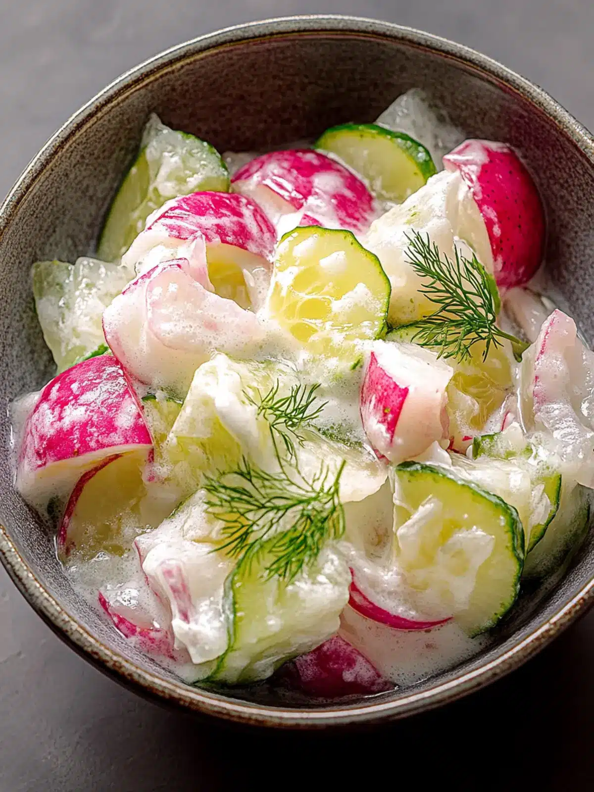 Radieschen-Gurken-Joghurt-Salat für heiße Tage 5 Radieschen-Gurken-Joghurt-Salat