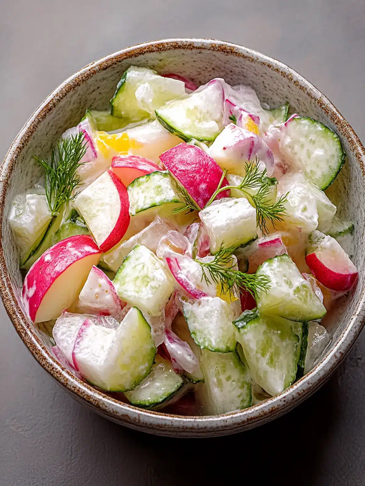 Radieschen-Gurken-Joghurt-Salat für heiße Tage 4 Radieschen-Gurken-Joghurt-Salat