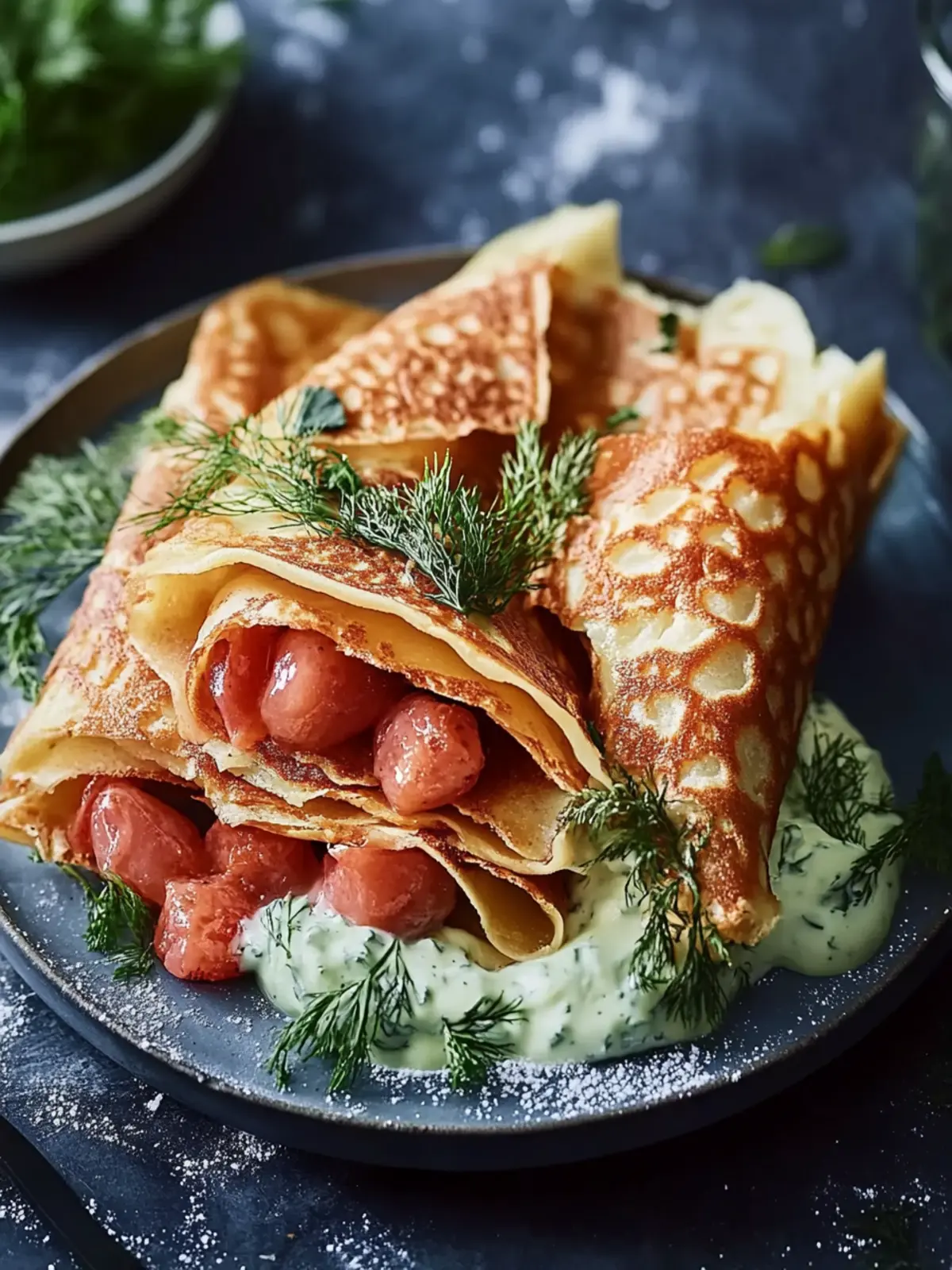Graved Lachs mit Kräutercrêpes: Ein Fest für den Gaumen 4 Graved Lachs mit Kräutercrêpes