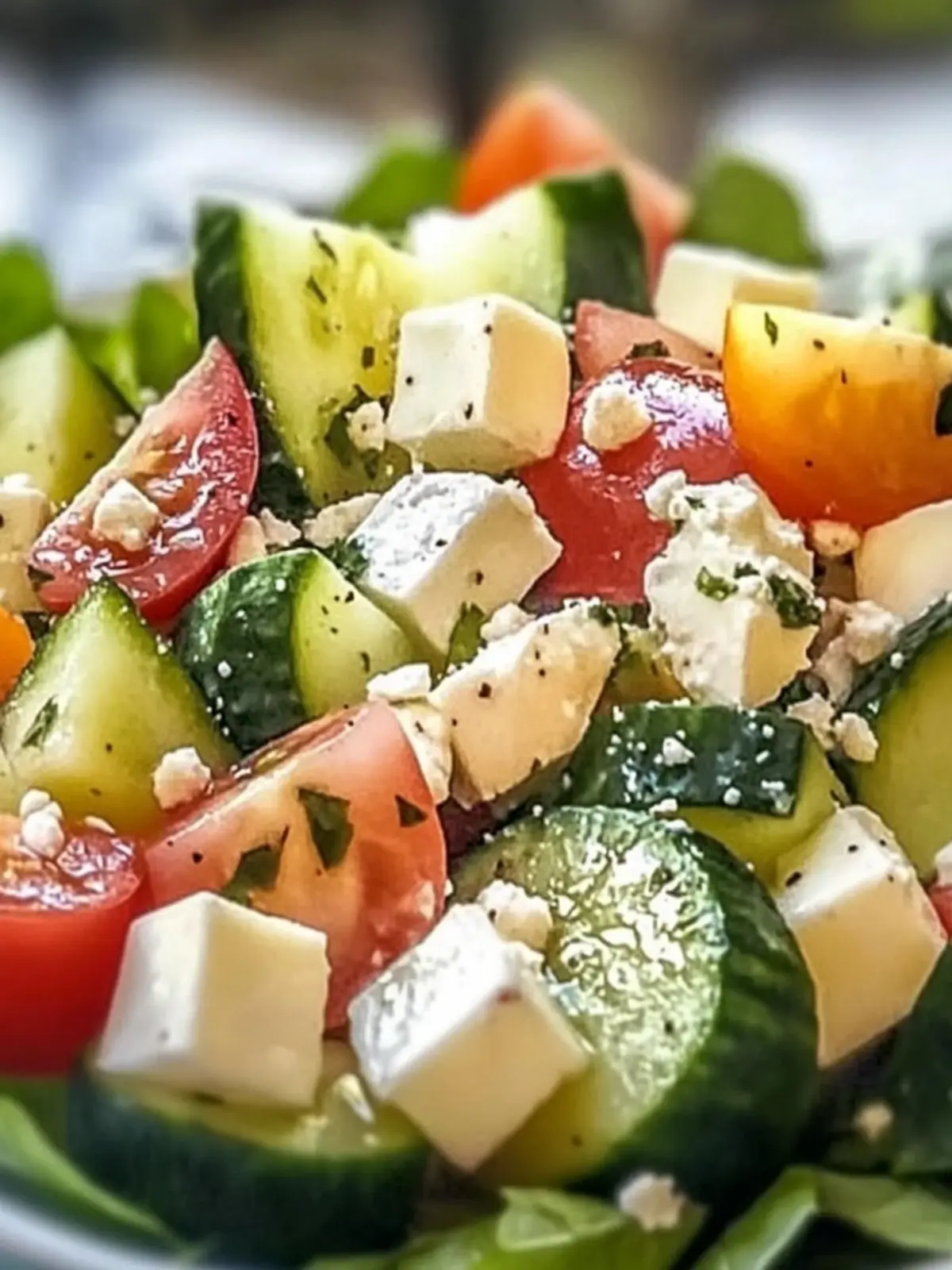 Gurkensalat mit Feta und Kichererbsen für jeden Tag 3 Gurkensalat mit Feta und Kichererbsen