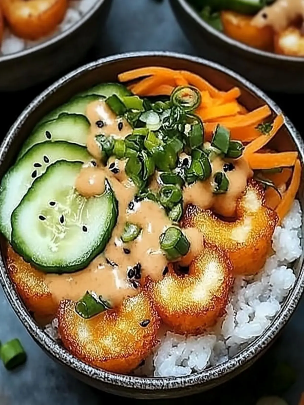 Köstliche Garnelen-Reis-Bowls mit scharfer Mayonnaise 4 Köstliche Garnelen-Reis-Bowls mit scharfer Mayonnaise: Ein unglaubliches ultimatives Rezept