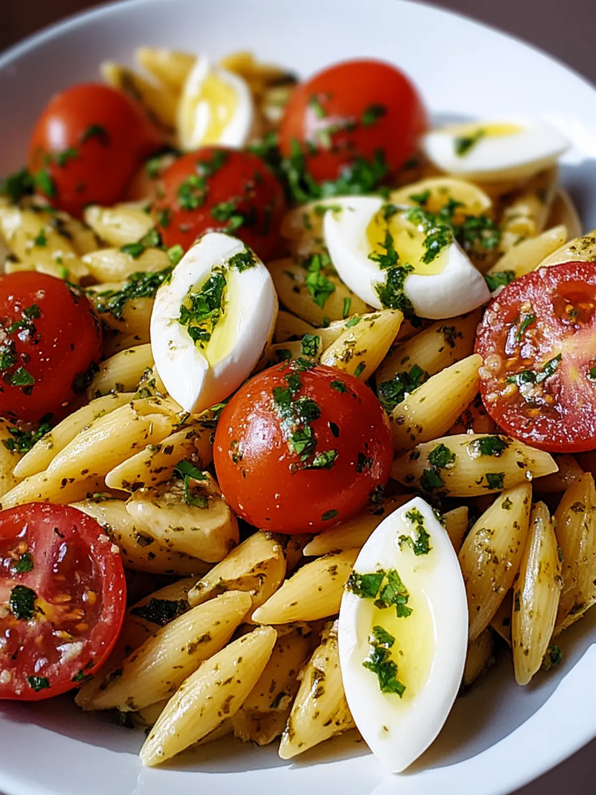 Italienischer Nudelsalat mit Mozzarella & Tomaten lecker 5 Italienischer Nudelsalat mit Mozzarella & Tomaten lecker