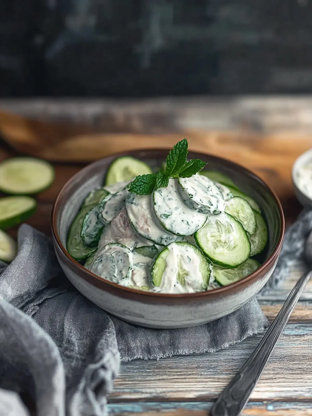 Kalorienarmer Gurkensalat mit frischem Dill-Dressing 2 Kalorienarmer Gurkensalat