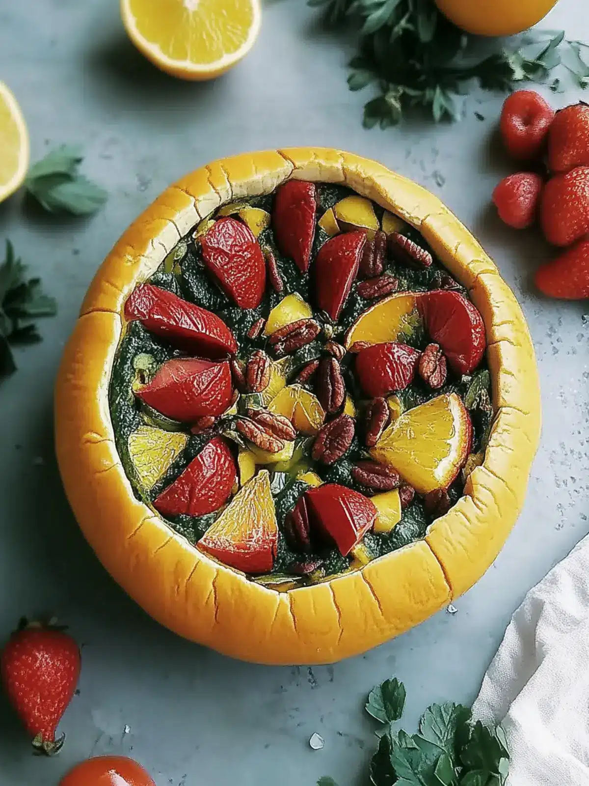 Gefüllter Kürbis mit Pilzreis und Cranberries Spaß für Festtage 5 Gefüllter Kürbis mit Pilzreis und Cranberries für Festtage