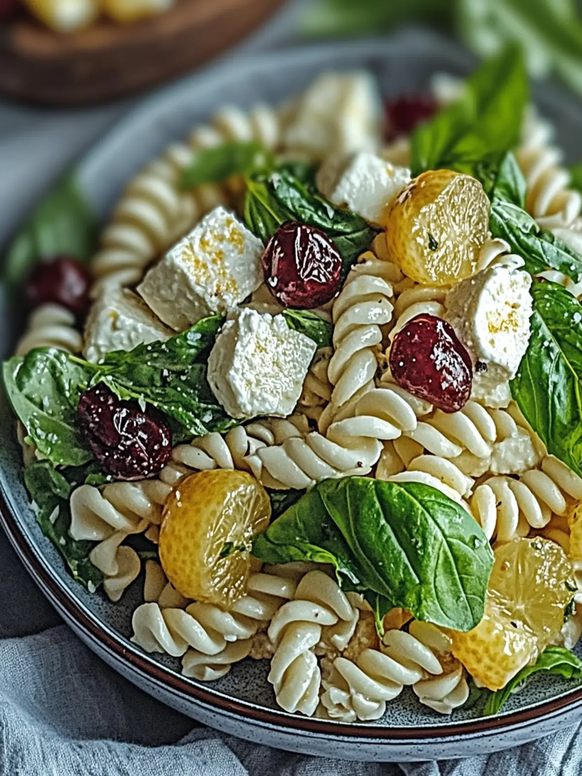 Spinat Nudelsalat mit Feta und Cranberries Rezept 4 Spinat Nudelsalat mit Feta und Cranberries