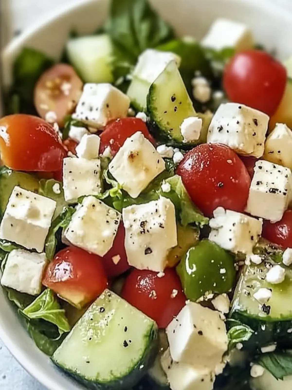 Gurkensalat mit Feta und Kichererbsen für jeden Tag 2 Gurkensalat mit Feta und Kichererbsen