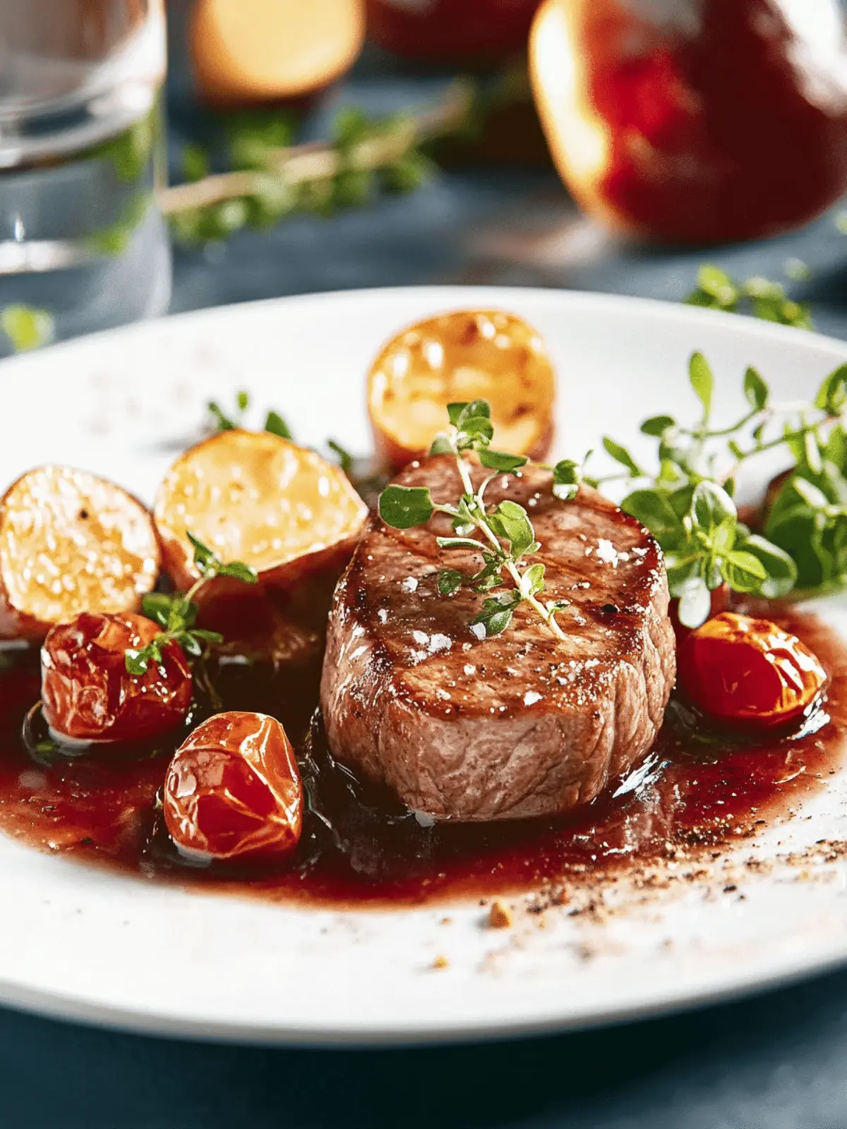 Rehmedaillons mit Rotweinsauce für elegante Abende 3 Rehmedaillons mit Rotweinsauce