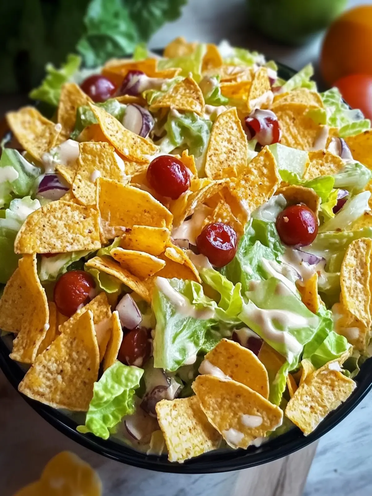 Bunter Taco-Nudelsalat mit Crunch für jede Feier 4 Bunter Taco-Nudelsalat mit Crunch