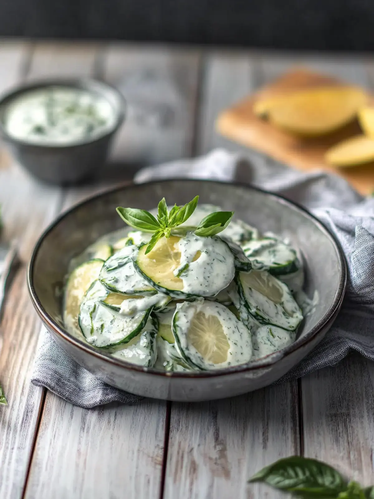 Kalorienarmer Gurkensalat mit frischem Dill-Dressing 3 Kalorienarmer Gurkensalat