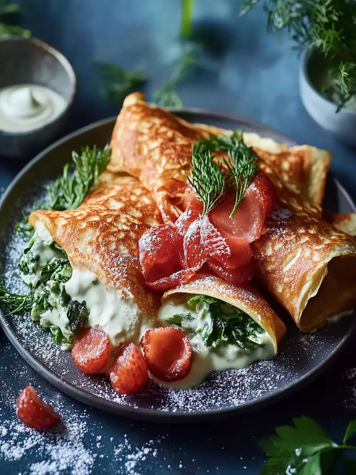 Graved Lachs mit Kräutercrêpes: Ein Fest für den Gaumen 2 Graved Lachs mit Kräutercrêpes
