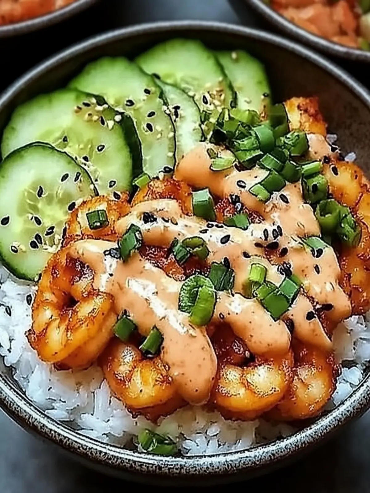 Leckere Garnelen-Reis-Bowls mit scharfer Mayo 3 Delicious shrimp rice bowls with spicy mayonnaise: An incredible ultimate recipe