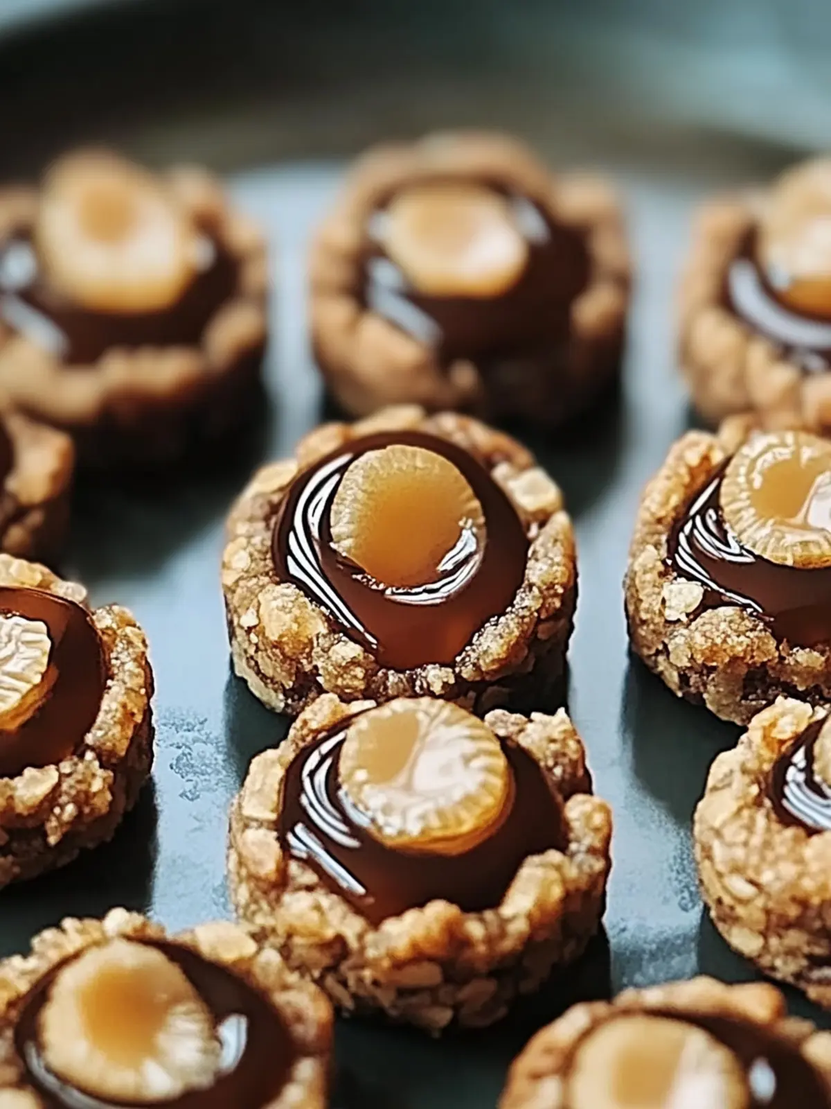 Schokoladen-Haselnuss-Daumenabdruckkekse selbstgemacht 4 Schokoladen-Haselnuss-Daumenabdruckkekse für Genießer