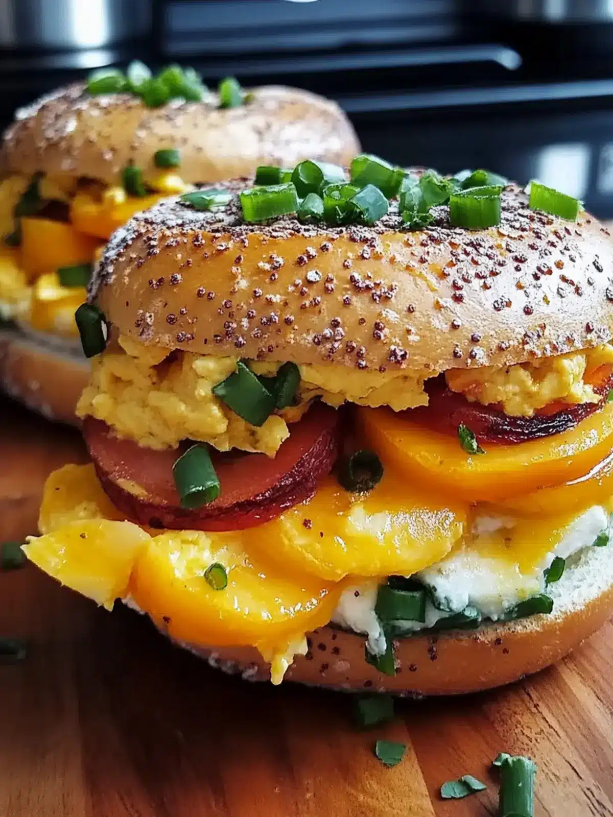 Frühstücksbagel-Sandwich für den perfekten Morgen 3 Frühstücksbagel-Sandwich