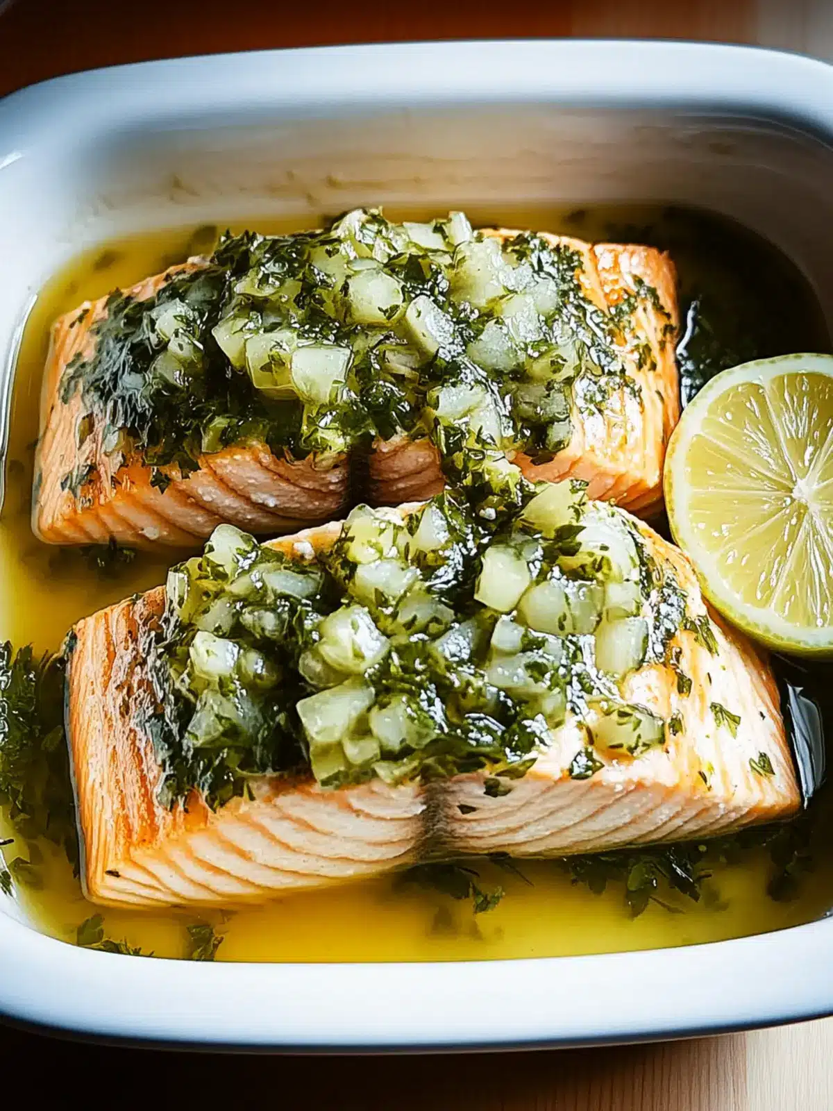 Langsam gerösteter Lachs mit Salsa Verde genießen 4 Langsam gerösteter Lachs mit Salsa Verde
