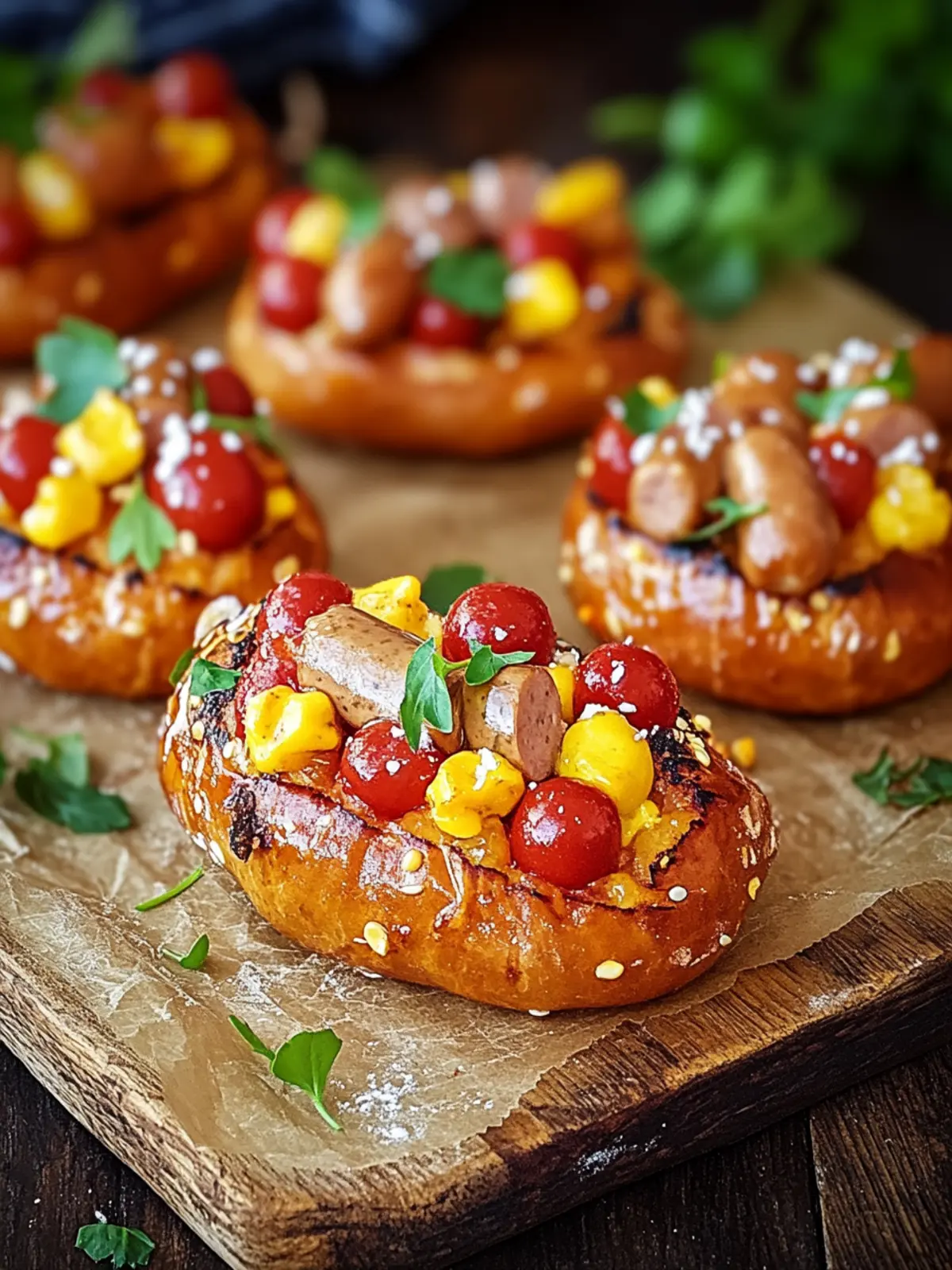 Mini Hotdog-Brötchen mit Würstchen für jeden Snack Anlass 5 Mini Hotdog-Brötchen mit Würstchen