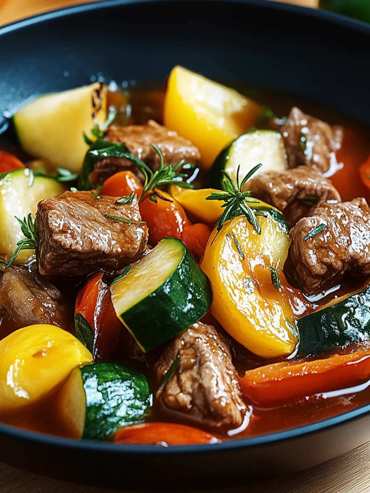 Pikante Rindfleischpfanne mit Gemüse für schnelle Abendessen 5 Pikante Rindfleischpfanne mit Gemüse: Ein herzhaftes