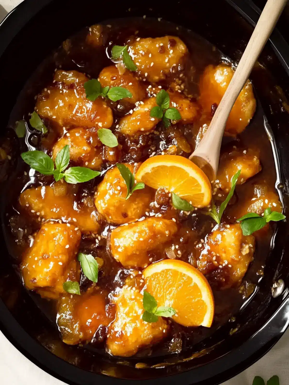 Slow Cooker Orangen-Hähnchen für einfaches Kochen 2 Slow Cooker Orangen-Hähnchen