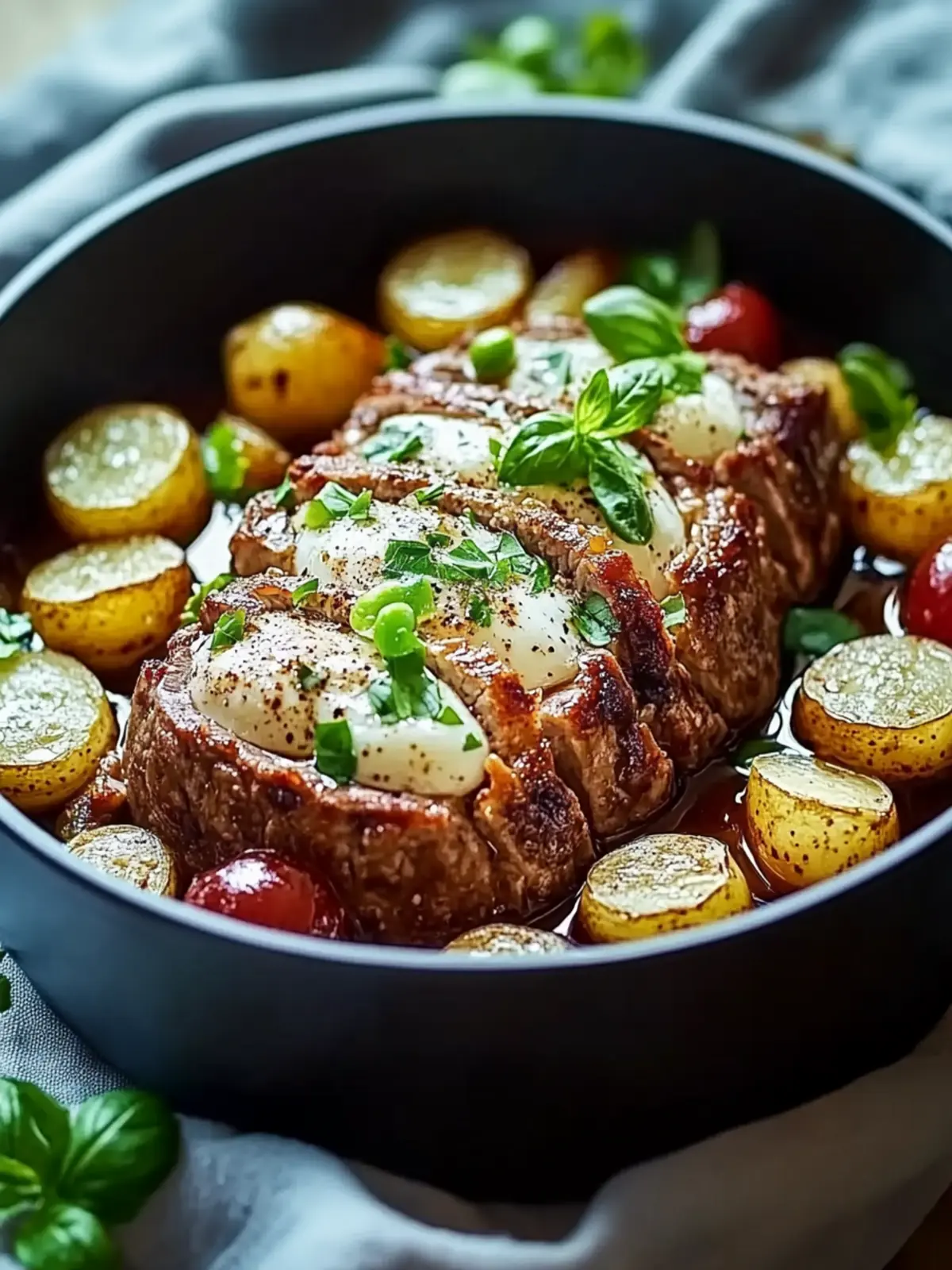 Herzhafter Hackbraten mit Ofenkartoffeln für die Familie 3 Herzhafter Hackbraten mit Ofenkartoffeln
