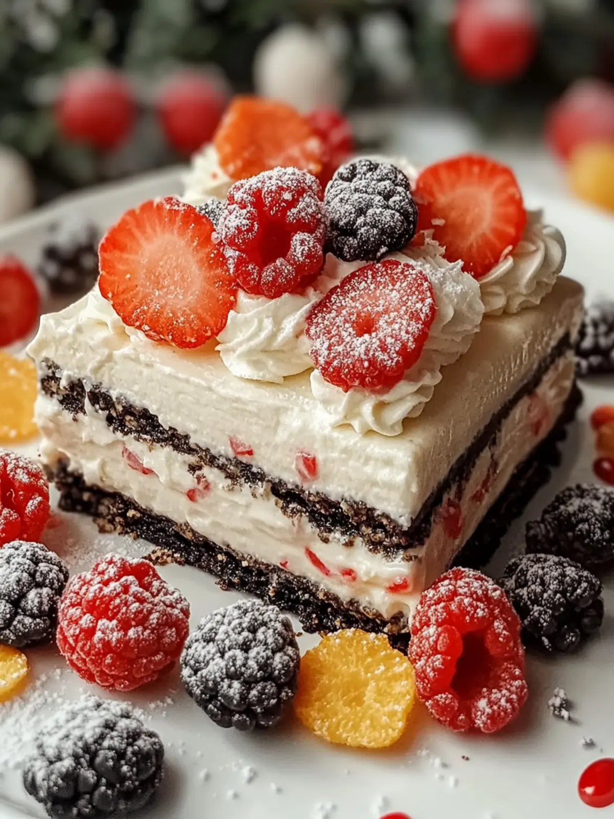 Keine-Bake-Weihnachts-Oreo-Lasagne für Festtagsfreude 5 Keine-Bake-Weihnachts-Oreo-Lasagne