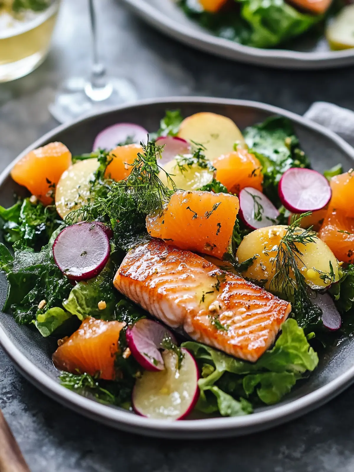 Klebriger Apfelwein Lachs Grünkohlsalat in nur 30 Minuten 2 Klebriger Apfelwein Lachs Grünkohlsalat