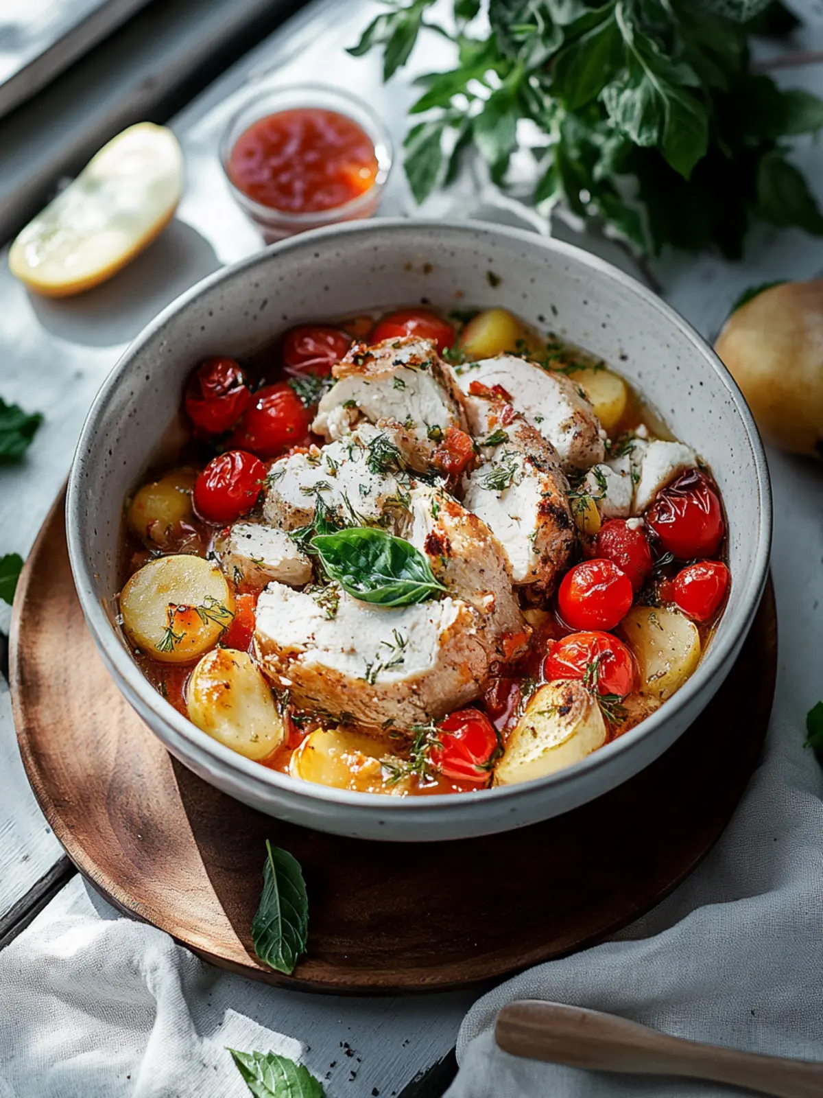 Sommerlicher Feta-Dip mit Erdbeeren und Minze leicht gemacht 5 Sommerlicher Feta-Dip mit frischen Erdbeeren und Minze