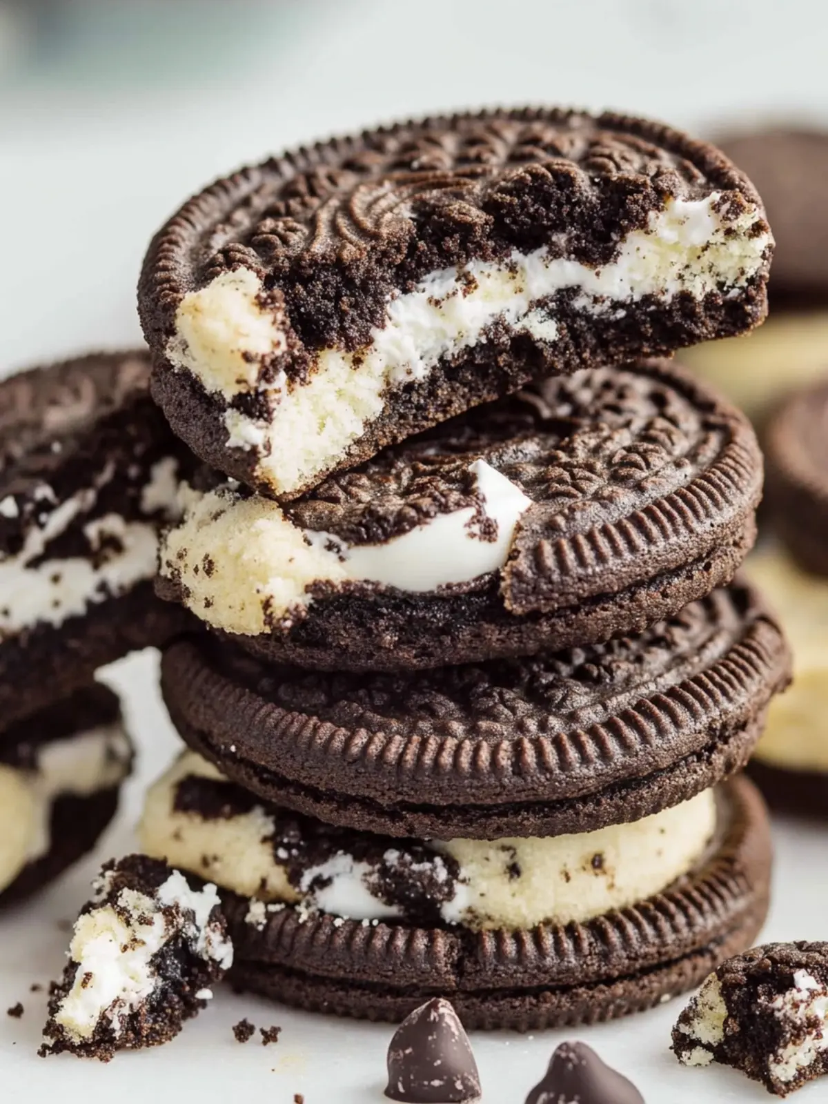 Einfache Oreo-Kekse Rezept mit Schokoladenstücken für Naschkatzen 4 Einfache Oreo-Kekse Rezept mit Schokoladenstücken