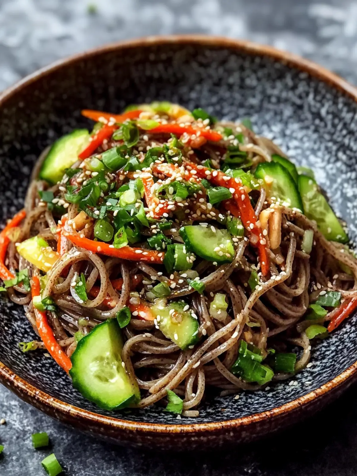 Soba-Nudelsalat mit Sesam, Frühlingszwiebel und Erdnüssen ist lecker und erfrischend! 5 Soba-Nudelsalat mit Sesam, Frühlingszwiebel und Erdnüssen ist lecker