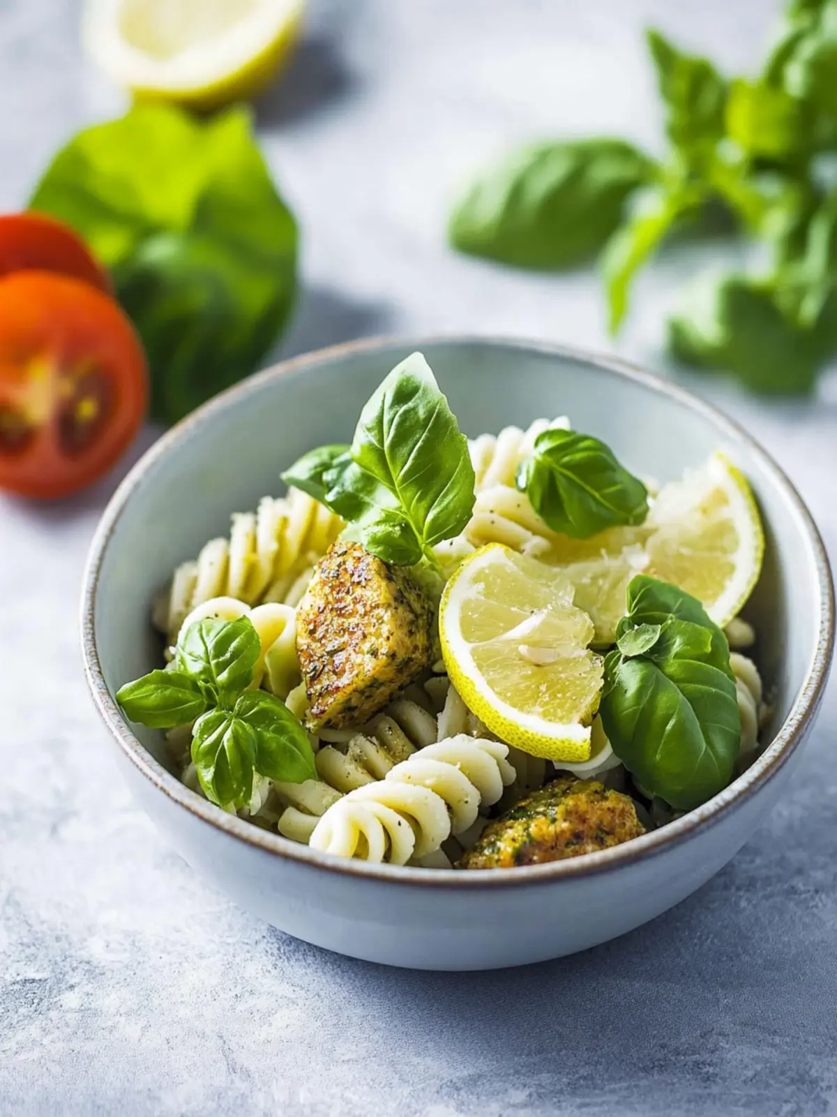 Nudelsalat Caprese mit Hähnchenbrustwürfeln für den Sommergenuss 2 Nudelsalat Caprese mit Hähnchenbrustwürfeln