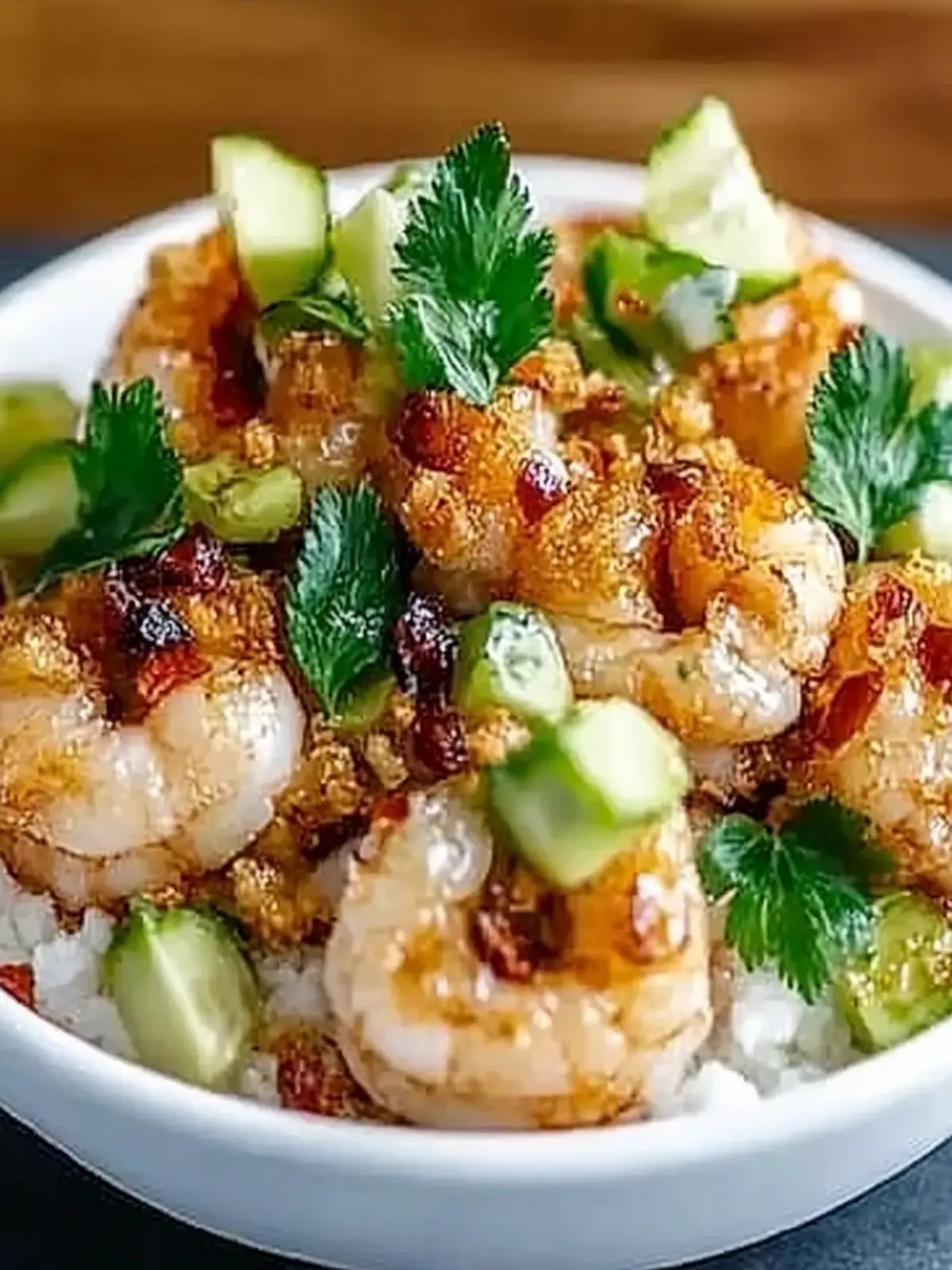 Crispy Rice with Spicy Shrimp Salad für jeden Anlass 4 Crispy rice with spicy shrimp salad