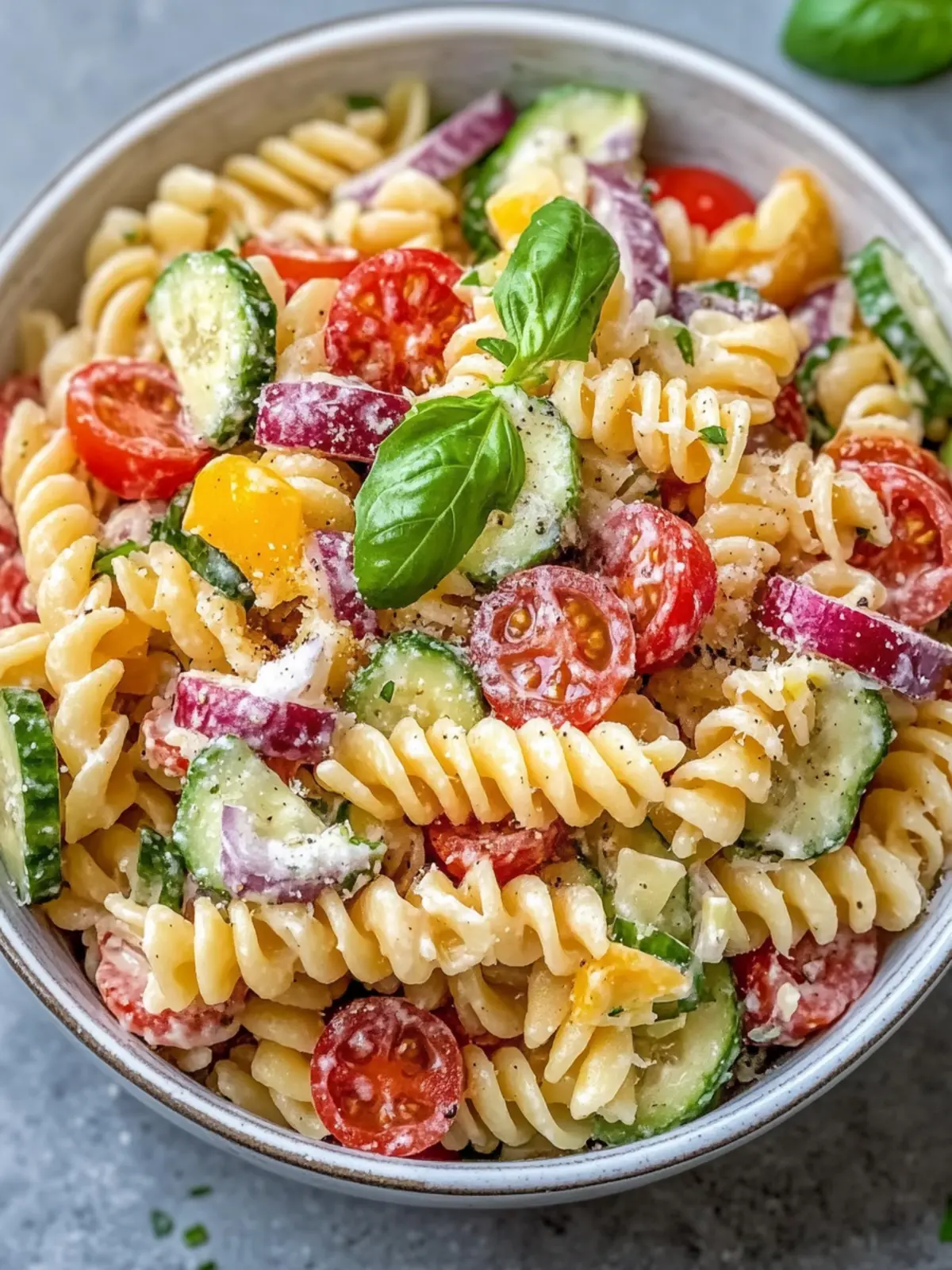 Schneller gesunder Nudelsalat mit griechischem Joghurt zaubern 2 Schneller gesunder Nudelsalat