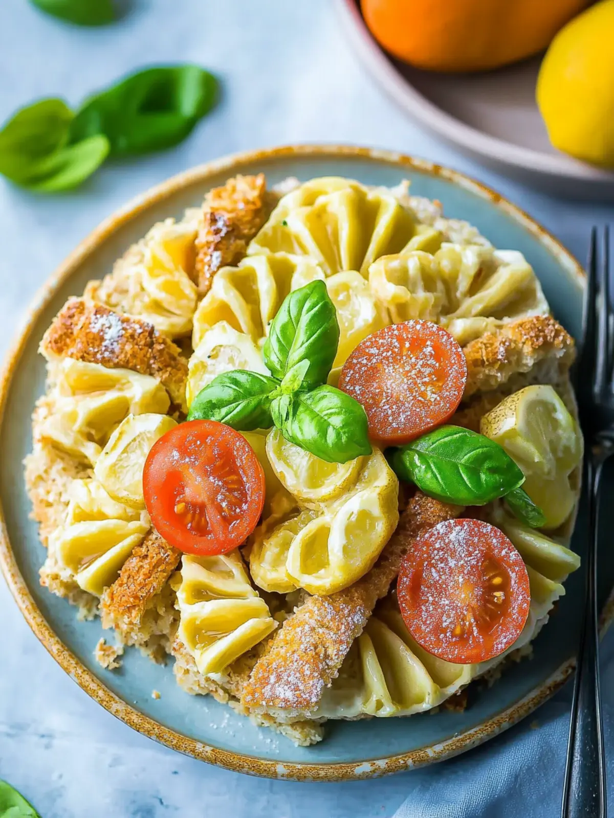 Nudelsalat Caprese mit Hähnchenbrustwürfeln für den Sommergenuss 3 Nudelsalat Caprese mit Hähnchenbrustwürfeln