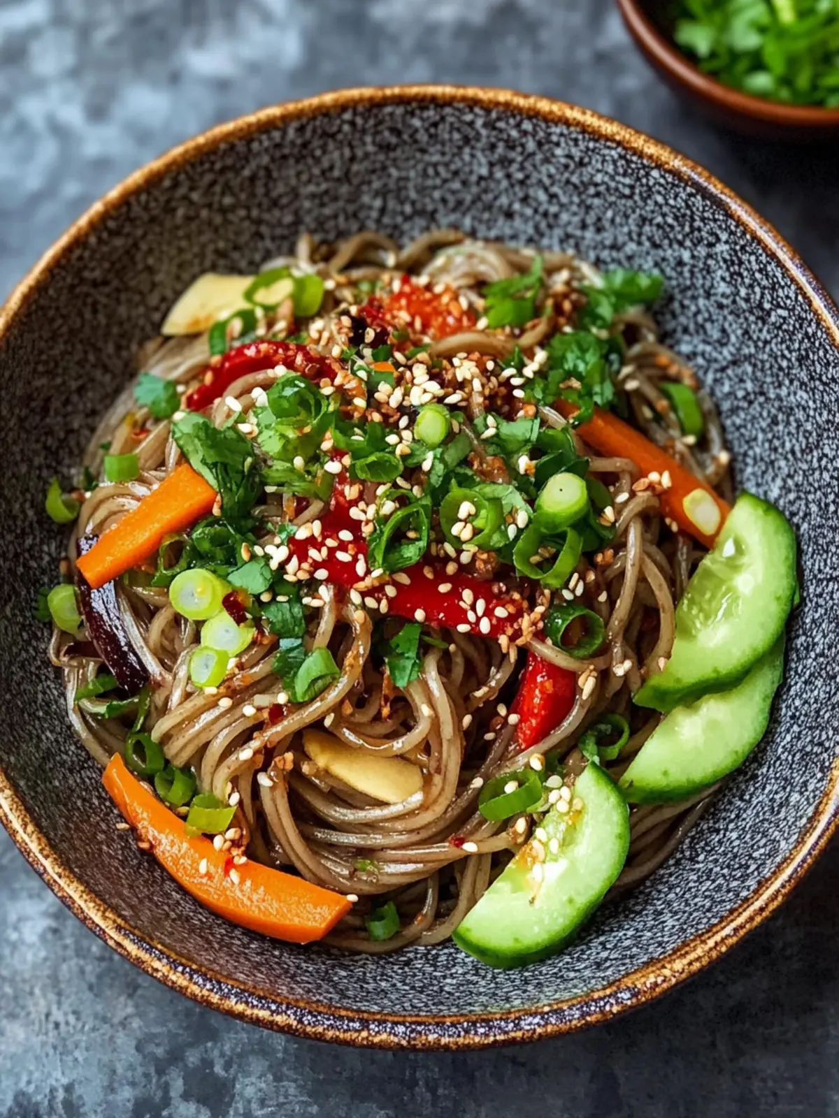 Soba-Nudelsalat mit Sesam, Frühlingszwiebel und Erdnüssen ist lecker und erfrischend! 3 Soba-Nudelsalat mit Sesam, Frühlingszwiebel und Erdnüssen ist lecker
