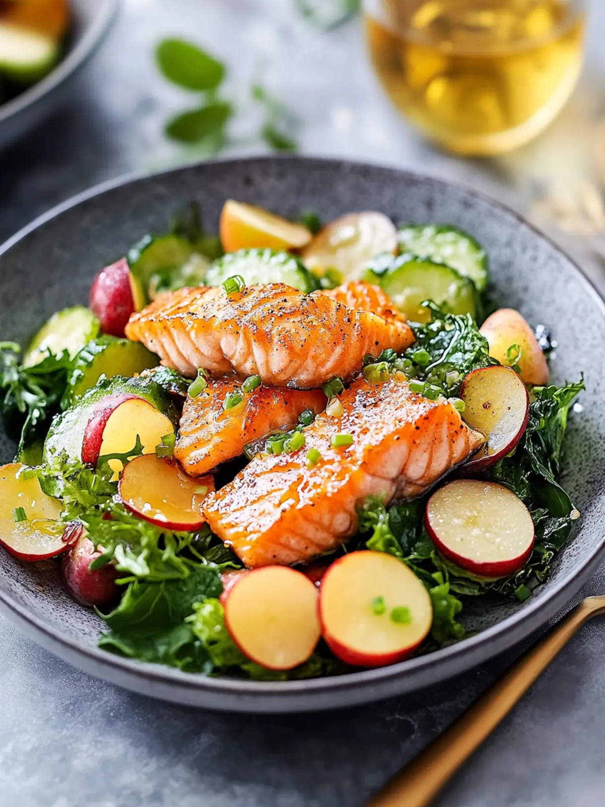 Klebriger Apfelwein Lachs Grünkohlsalat in nur 30 Minuten 5 Klebriger Apfelwein Lachs Grünkohlsalat