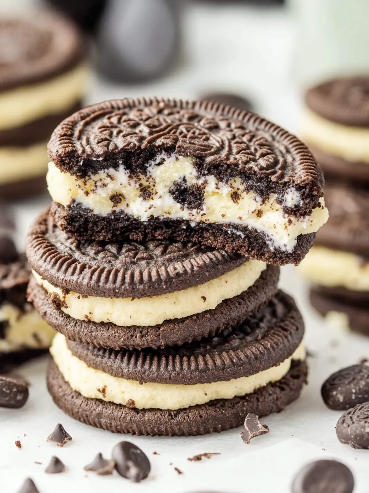 Einfache Oreo-Kekse Rezept mit Schokoladenstücken für Naschkatzen 3 Einfache Oreo-Kekse Rezept mit Schokoladenstücken