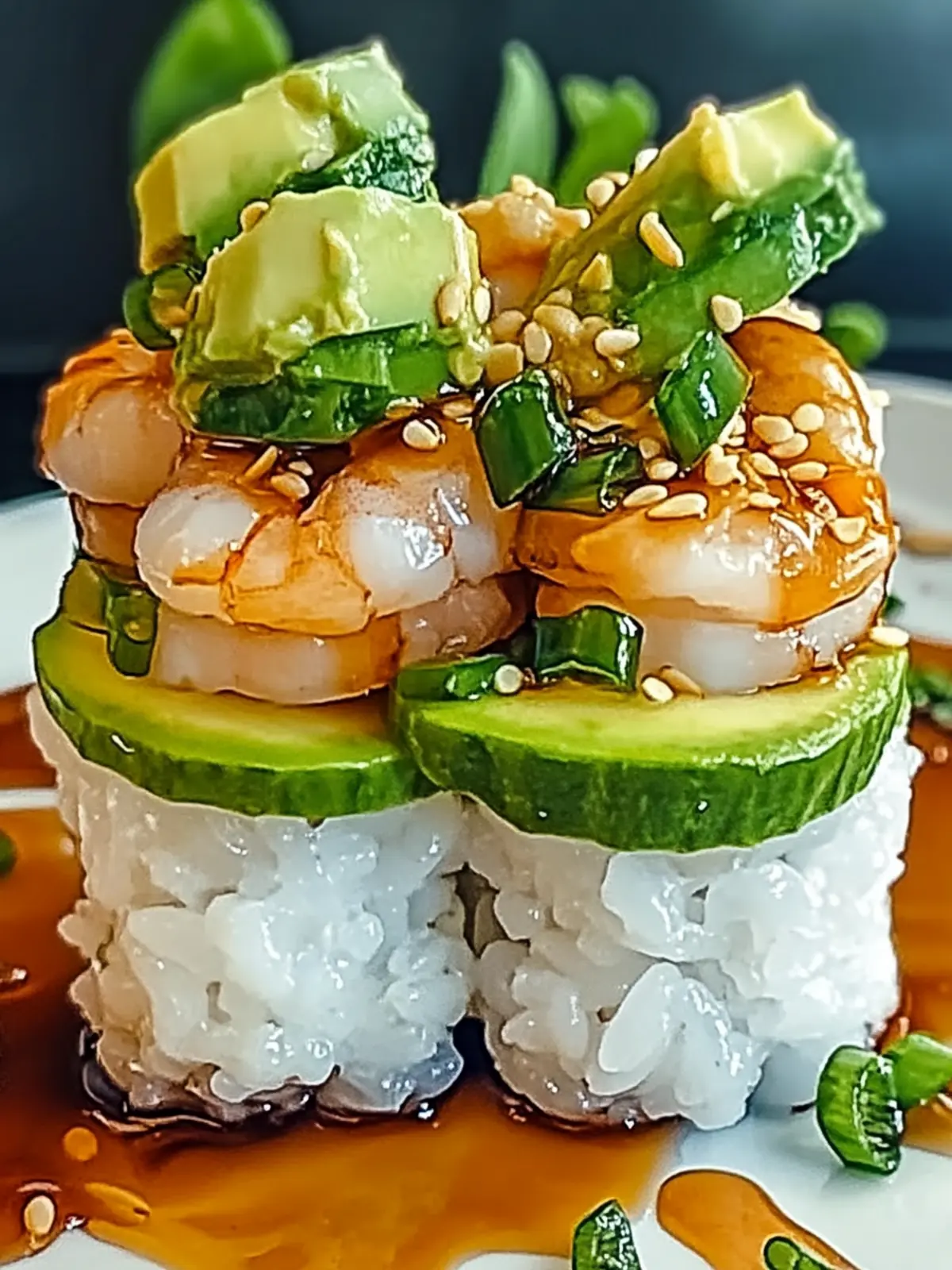 Spicy Shrimp Sushi Türme als perfekter Snack 2 Spicy Shrimp Sushi Towers for the Perfect Snack