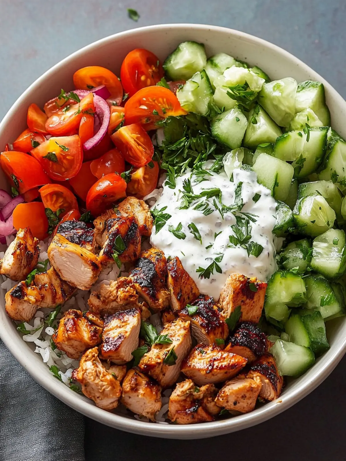 Griechische Hähnchen Bowl: So zauberst du saftige Bissen 2 Griechische Hähnchen Bowl: Das Geheimnis saftiger Hähnchenbissen