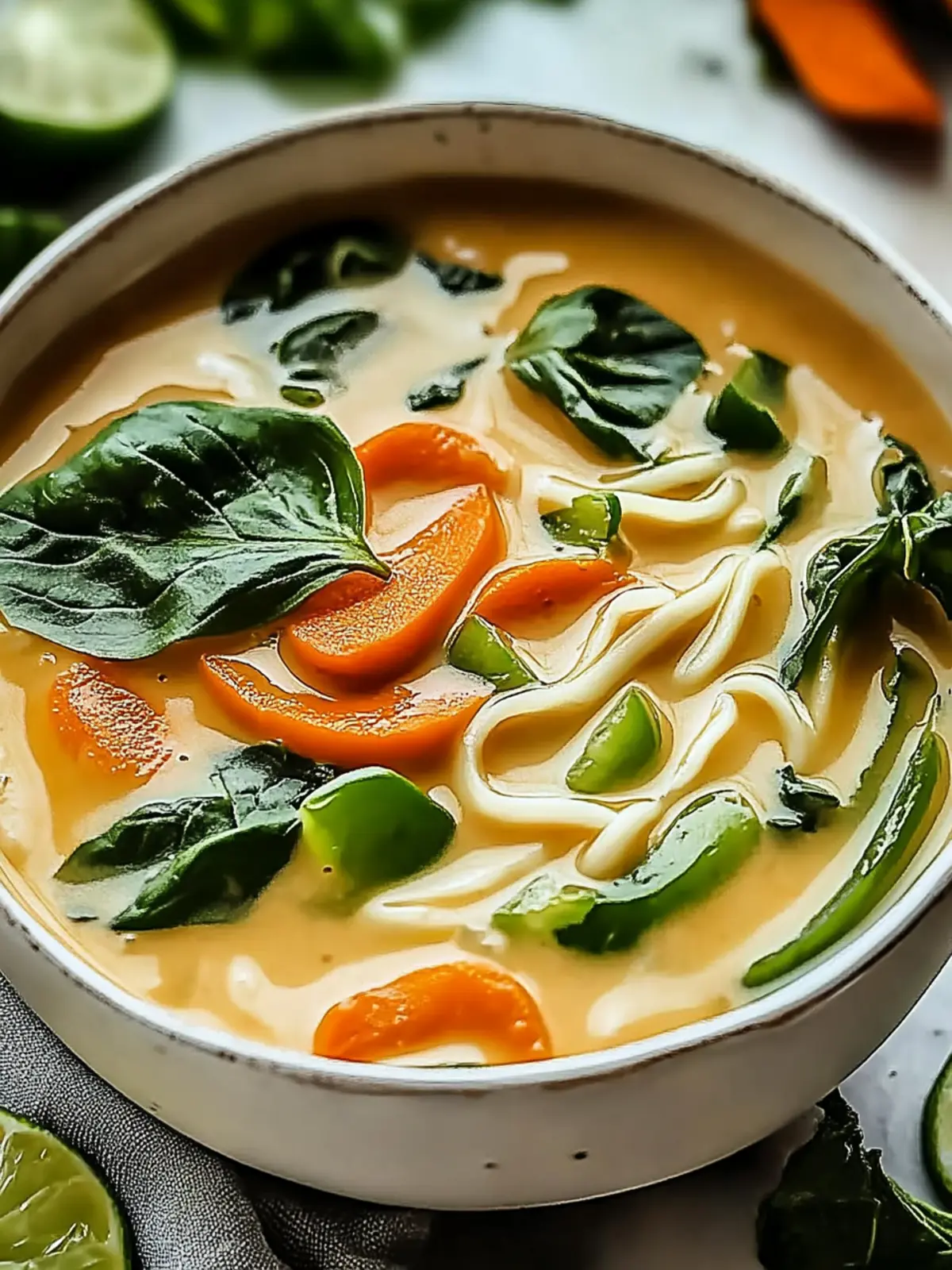 Asiatische Kokos-Curry-Suppe mit Reisnudeln schnell gekocht 2 Asiatische Kokos-Curry-Suppe mit Reisnudeln schnell gekocht