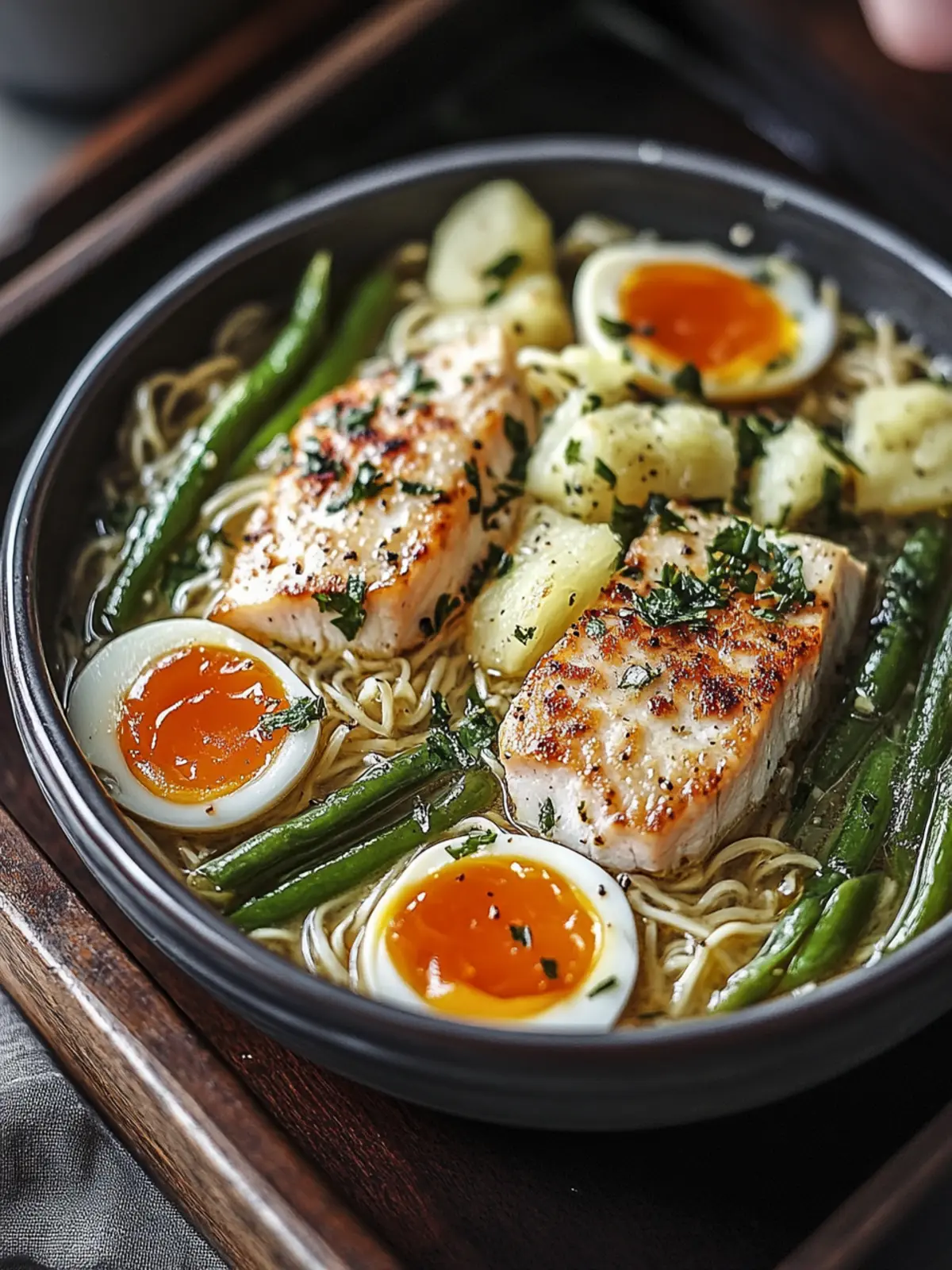 Einfaches Blechlachs Rezept mit Bohnen und Kartoffeln geniessen 3 Simple sheet salmon recipe with green beans and potatoes