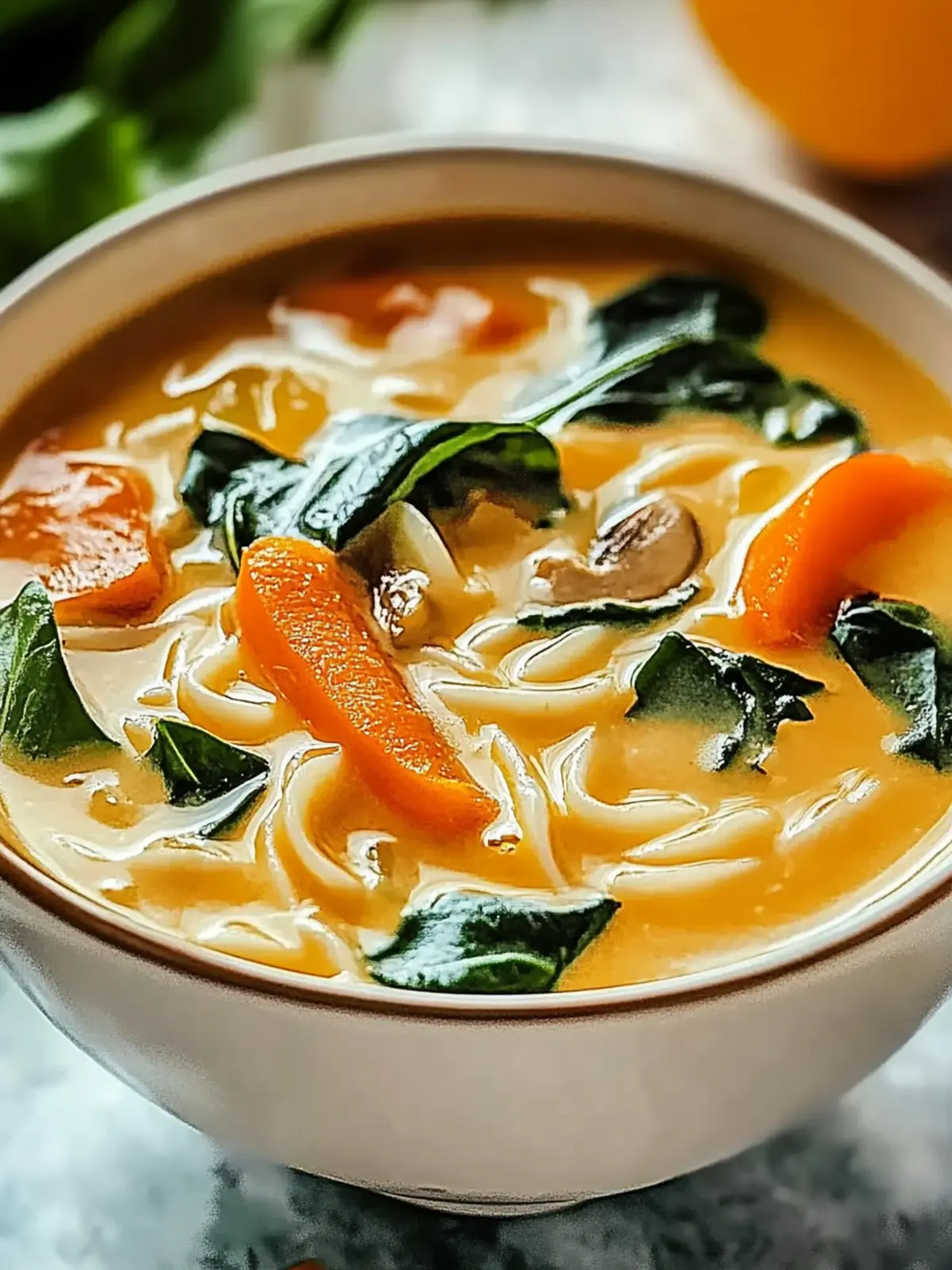 Asiatische Kokos-Curry-Suppe mit Reisnudeln schnell gekocht 4 Asiatische Kokos-Curry-Suppe mit Reisnudeln schnell gekocht