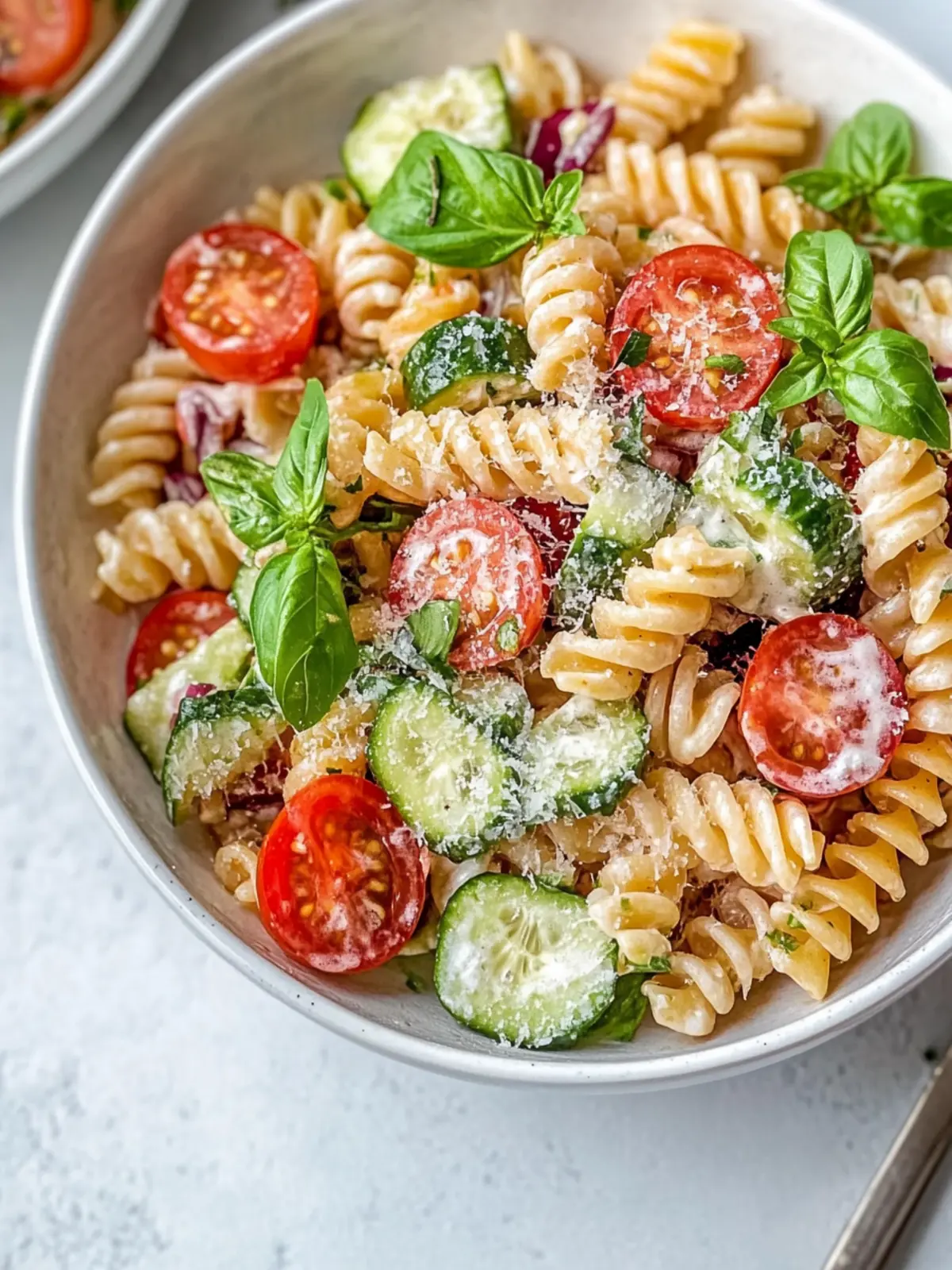 Schneller gesunder Nudelsalat mit griechischem Joghurt zaubern 3 Schneller gesunder Nudelsalat