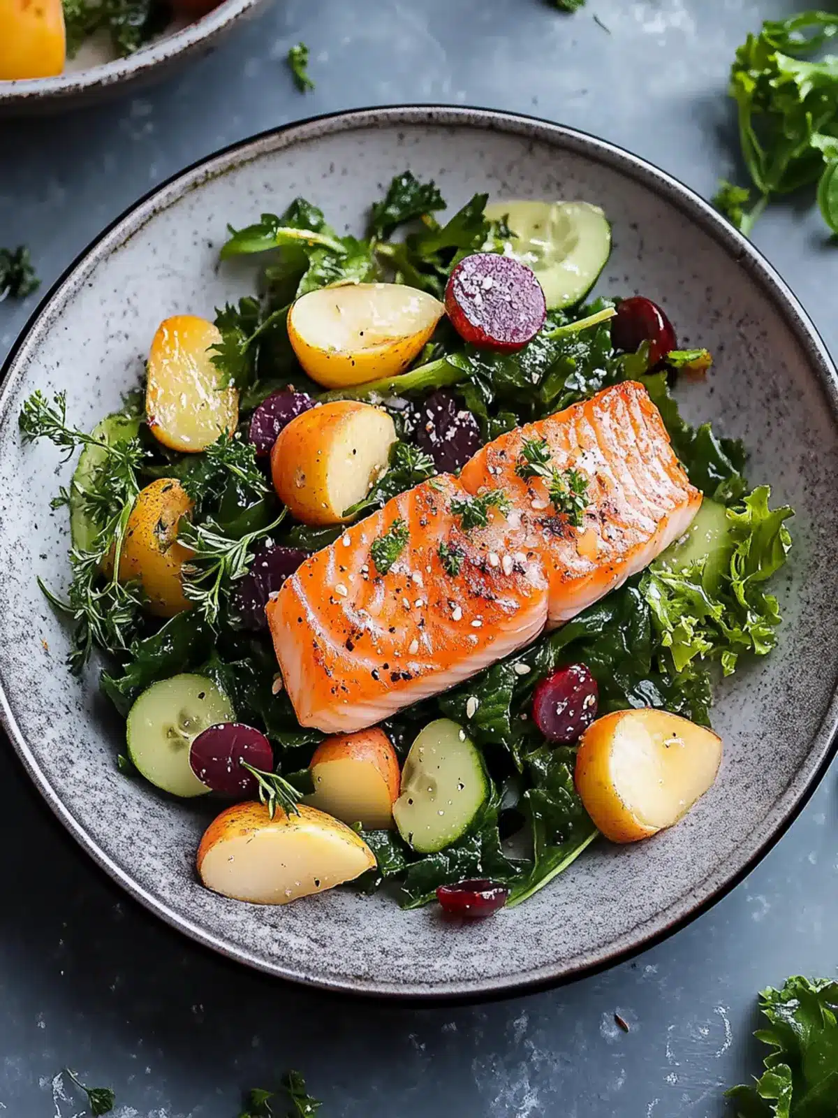 Klebriger Apfelwein Lachs Grünkohlsalat in nur 30 Minuten 4 Klebriger Apfelwein Lachs Grünkohlsalat