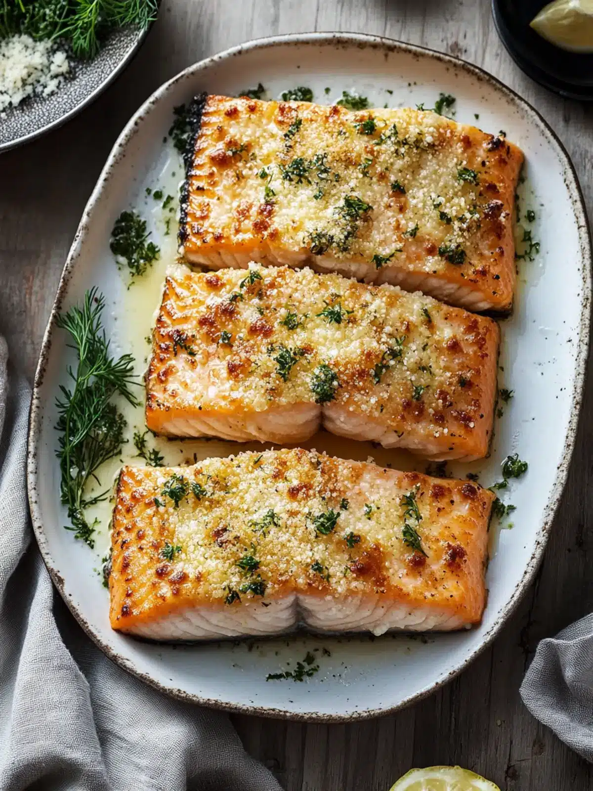 Knusprig Parmesan Panierte Gebackene Lachs für Gourmet-Abende 3 Knusprig Parmesan Panierte Gebackene Lachs