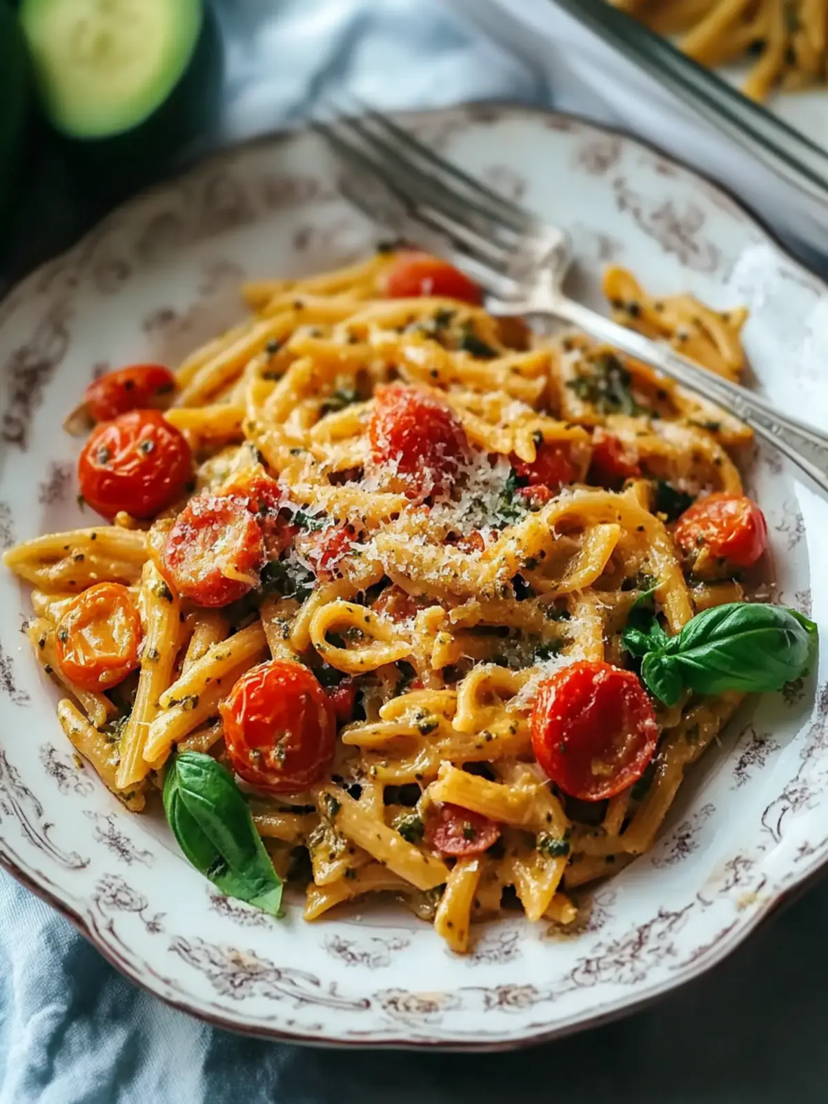 Cremiger getrockneter Tomaten-Pesto-Pasta-Auflauf mit Gemüse für die ganze Familie 2 Cremiger getrockneter Tomaten-Pesto-Pasta-Auflauf mit Gemüse