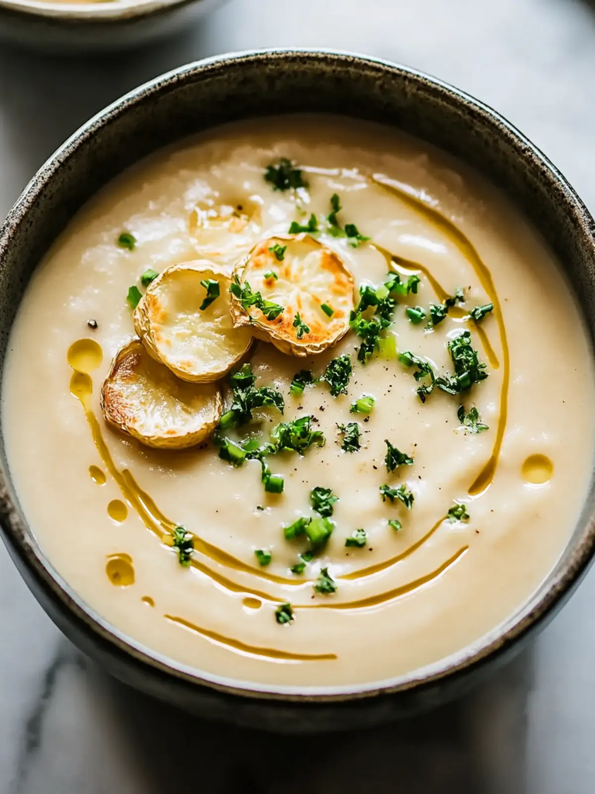 Cremige Knoblauchkartoffelsuppe: Dein neuer Lieblingsheld 2 Cremige Knoblauchkartoffelsuppe: Die ultimative Wohlfühlschüssel, die Sie immer wieder zubereiten werden