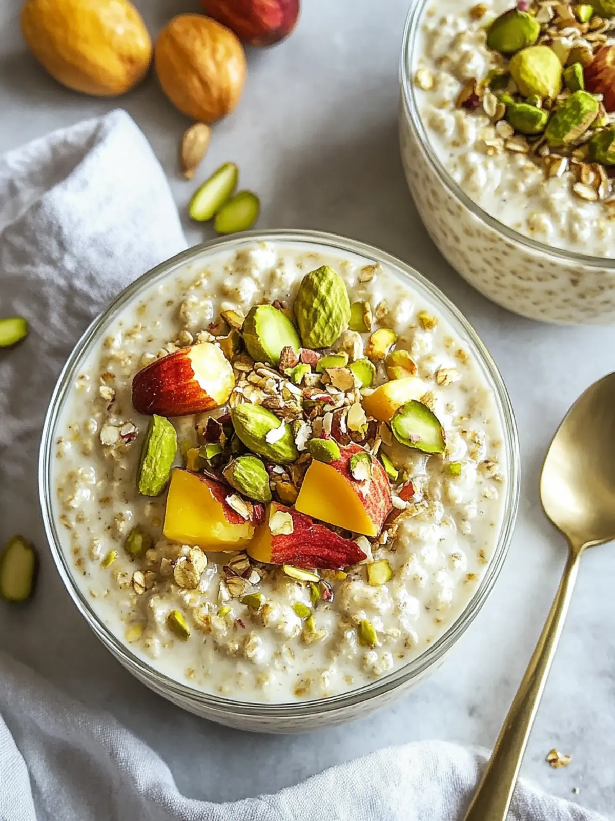 Pistazien Übernacht-Haferflocken für einen cremigen Start in den Tag 4 Pistazien Übernacht-Haferflocken